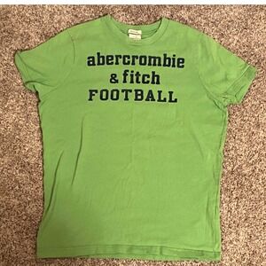 abercrombie fitch kids football graphic tee lime green short sleeve t shirt